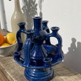 Candlestick in blue Tamegroute