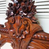 Antique Baroque Wall Mirror in Carved Mahogany