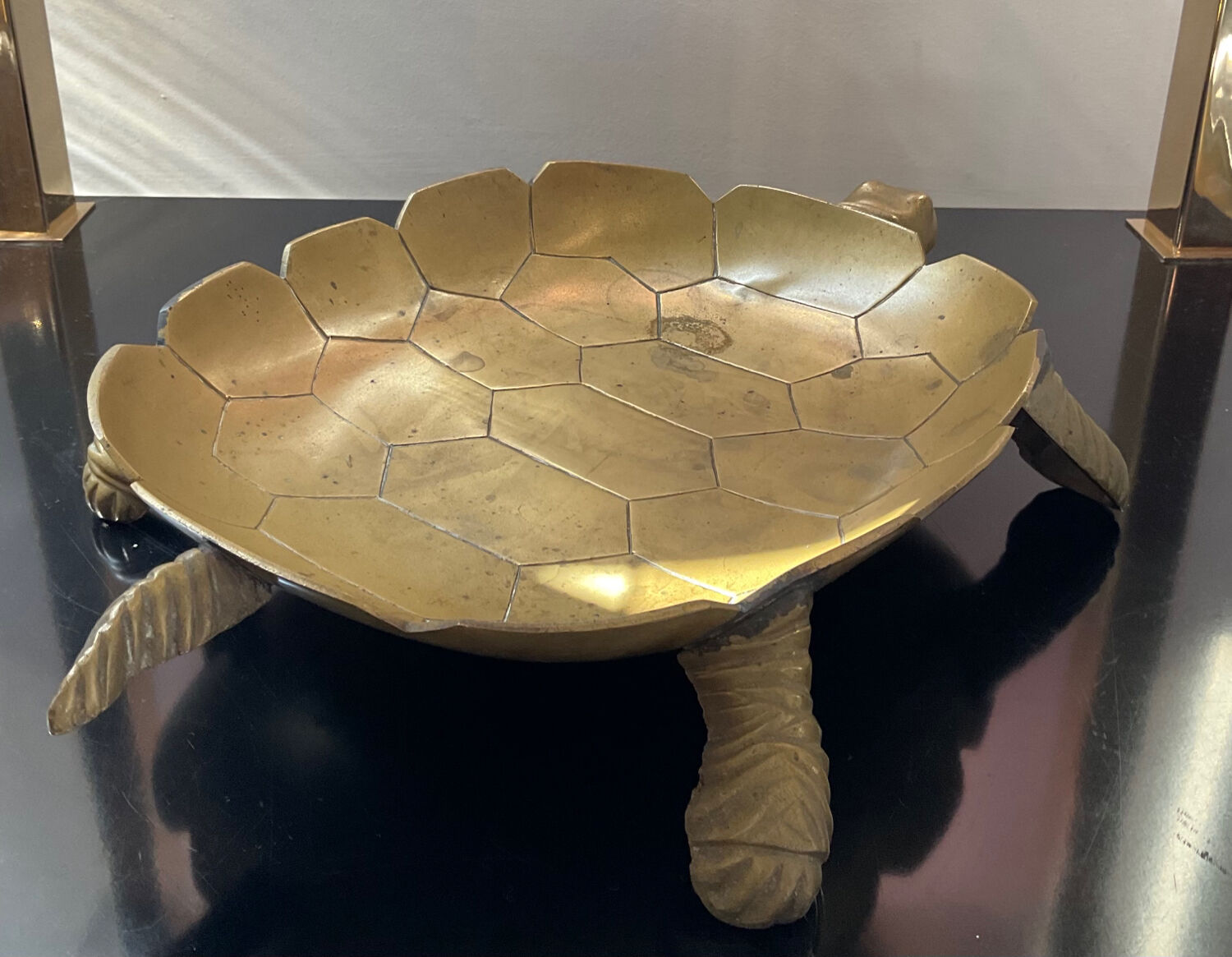 Vintage turtle pocket in solid bronze