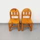 Paire de chaises vintage en pin des années 70 80