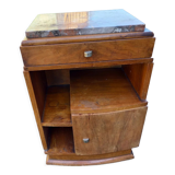 art deco bedside oak and marble