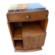 art deco bedside oak and marble