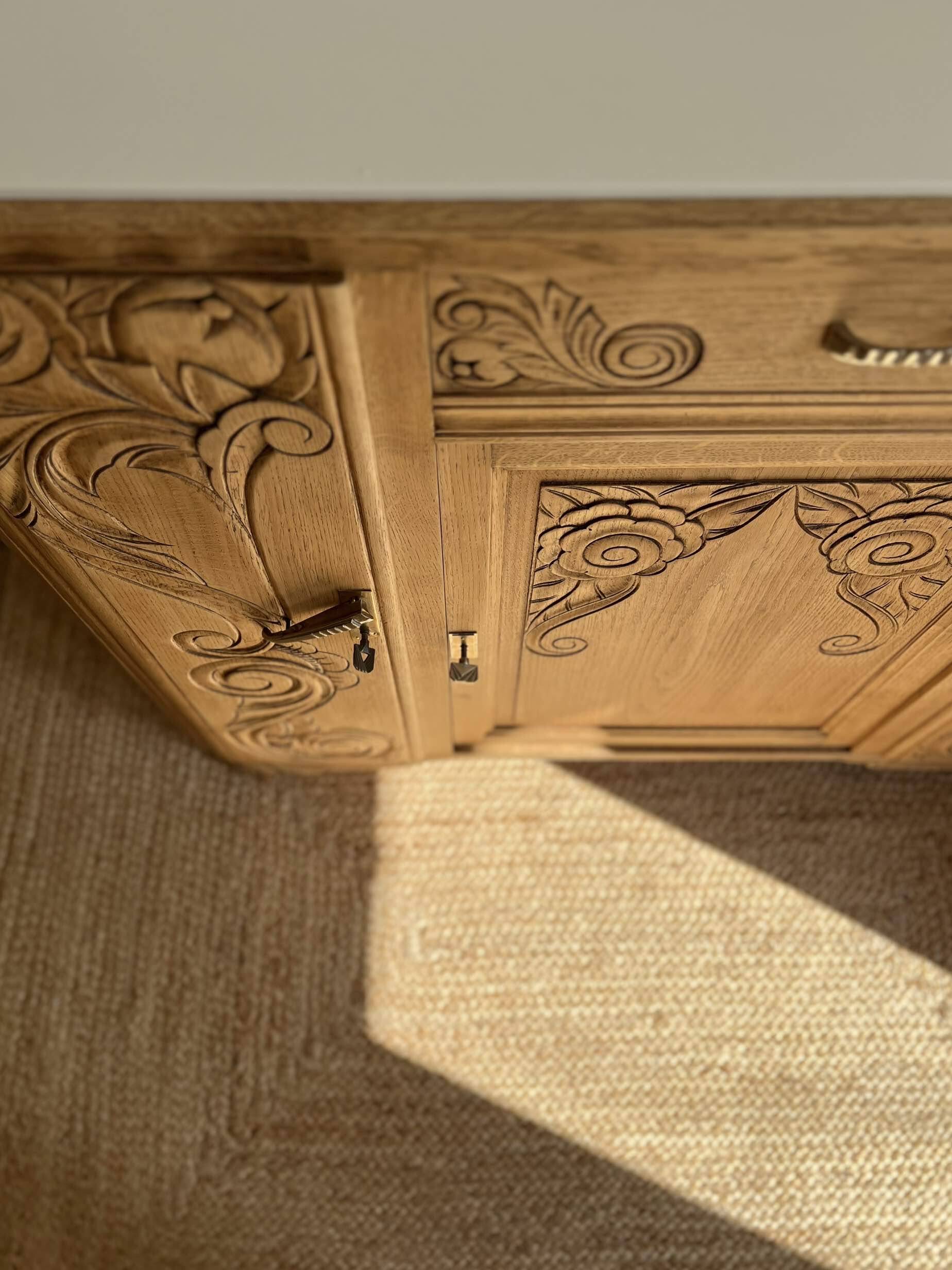 Art Deco oak sideboard with mirror (removable)