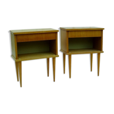 2 tables de chevet vintage 1970