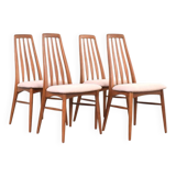Teak & Wool Eva Dining Chairs by N. Koefoed for Koefoed Hornslet, 1960s