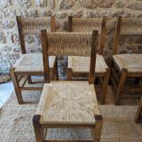 Six straw chairs