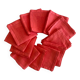 Ensemble de 12 serviettes damassées teintes en rouge corail - coton - 50x50 cm