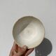Old bowl Sarreguemines Digoin yellow with white polka dots, antique ceramics