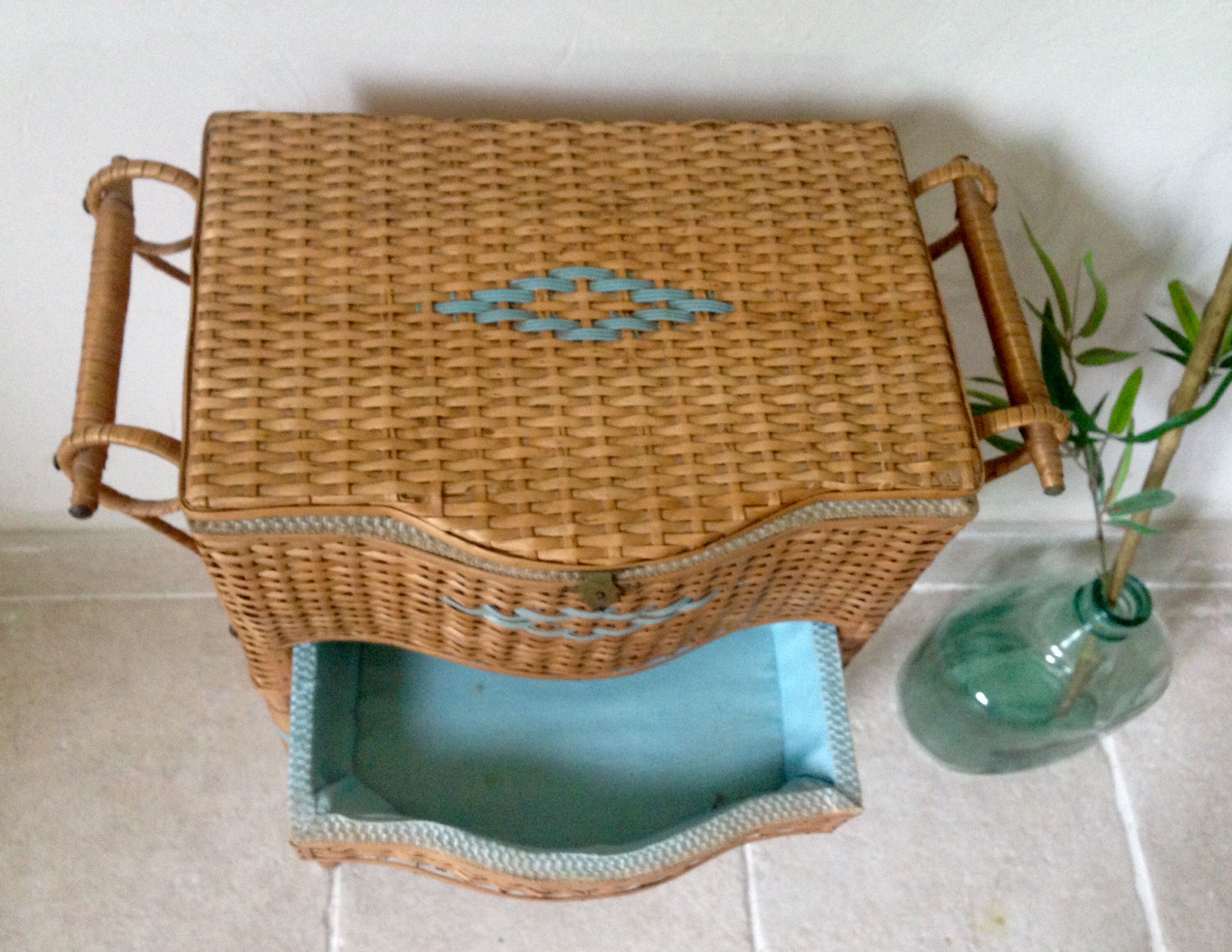 Sewing wicker basket
