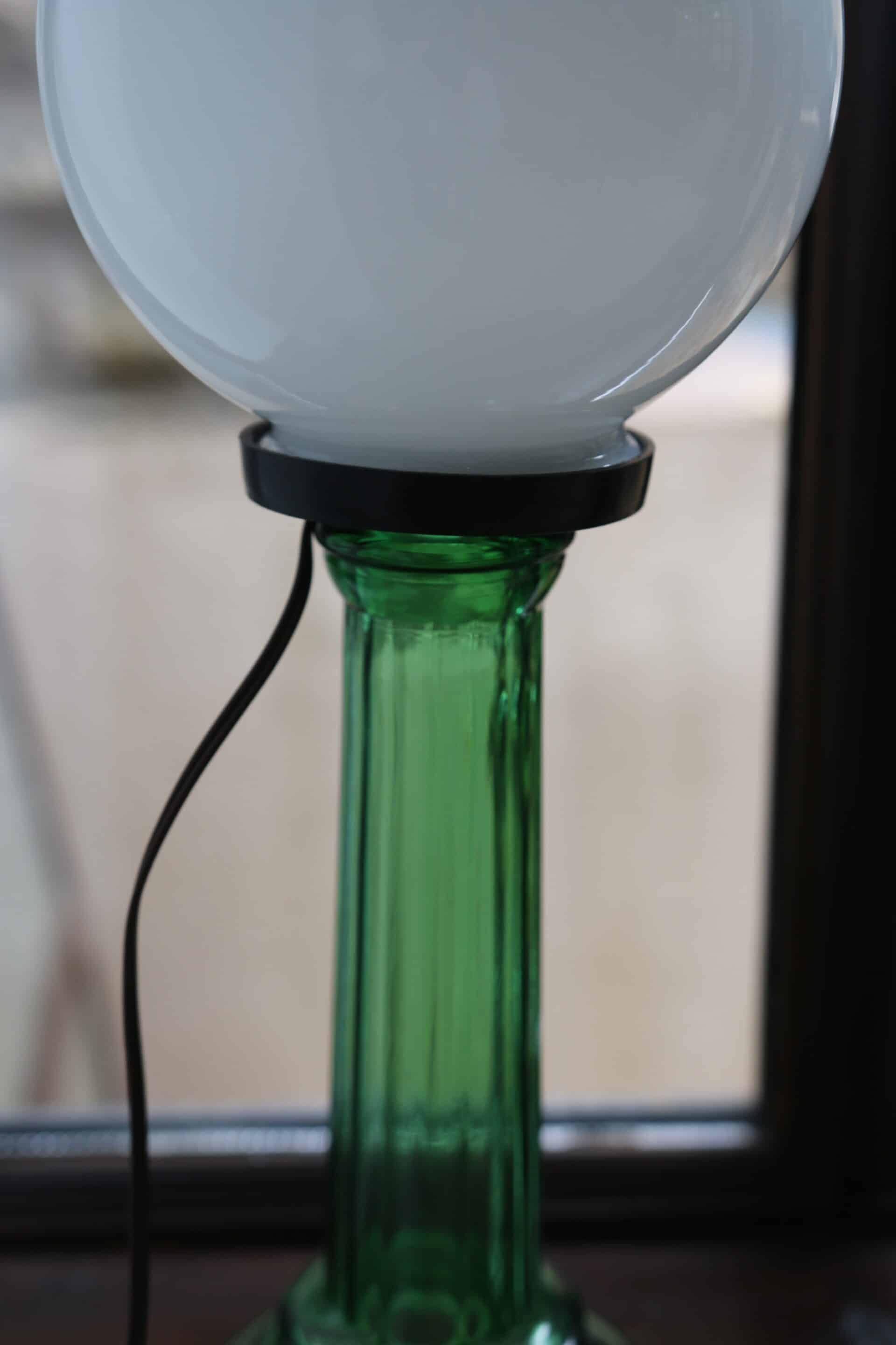 Upcycled opaline lamp