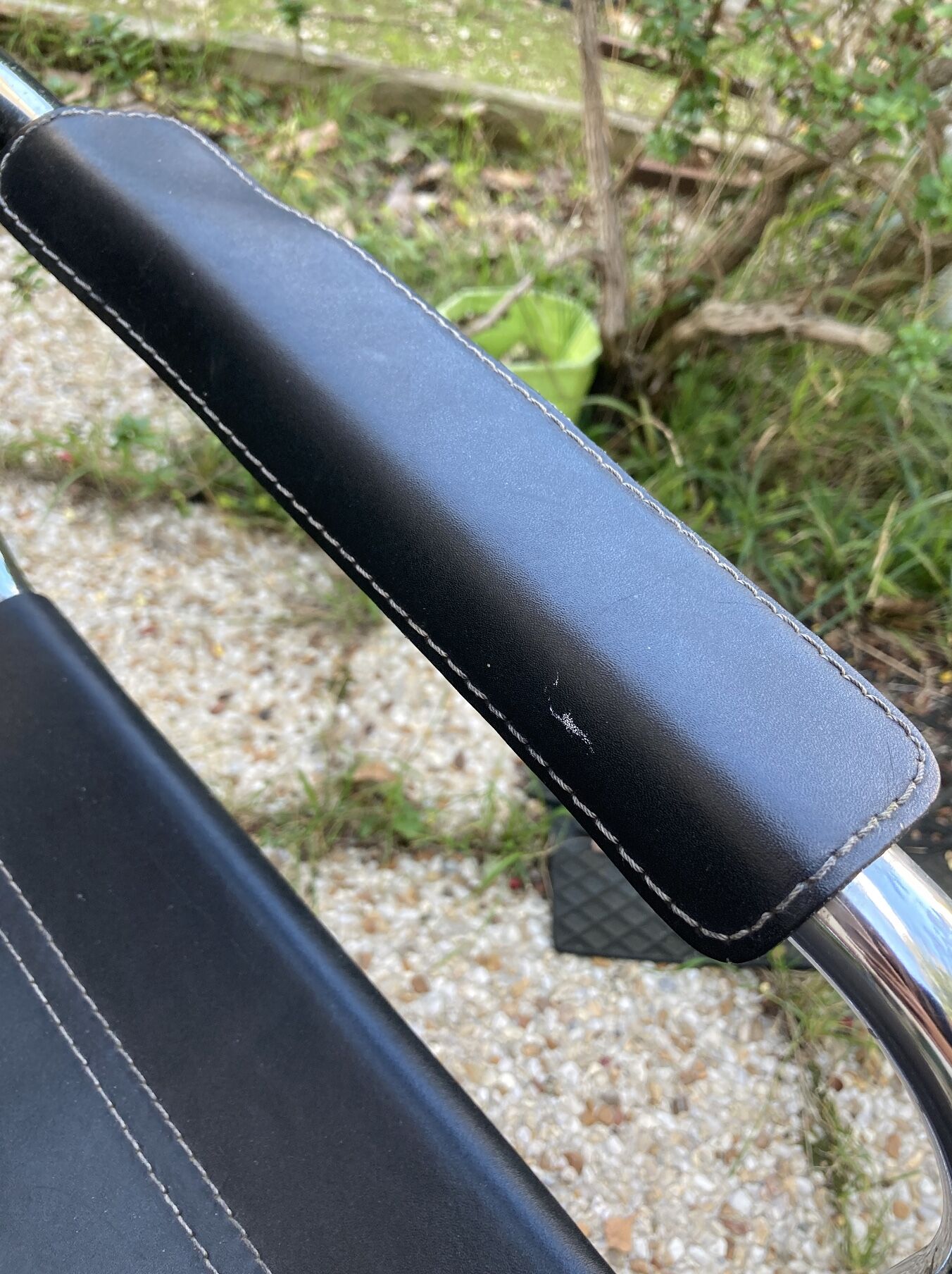 Vintage armchair in black leather