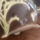 Antique cache-pot from the 1900s in majolica with a raised floral decoration in pink, very decorative.