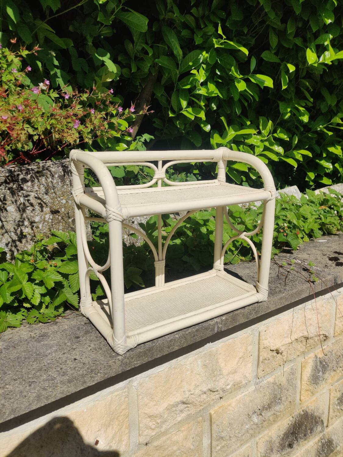 Rattan and wicker shelf