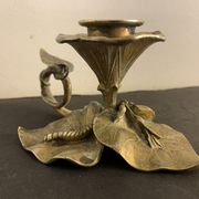 Art Nouveau bronze hand candle holder or cellar rat, 1900