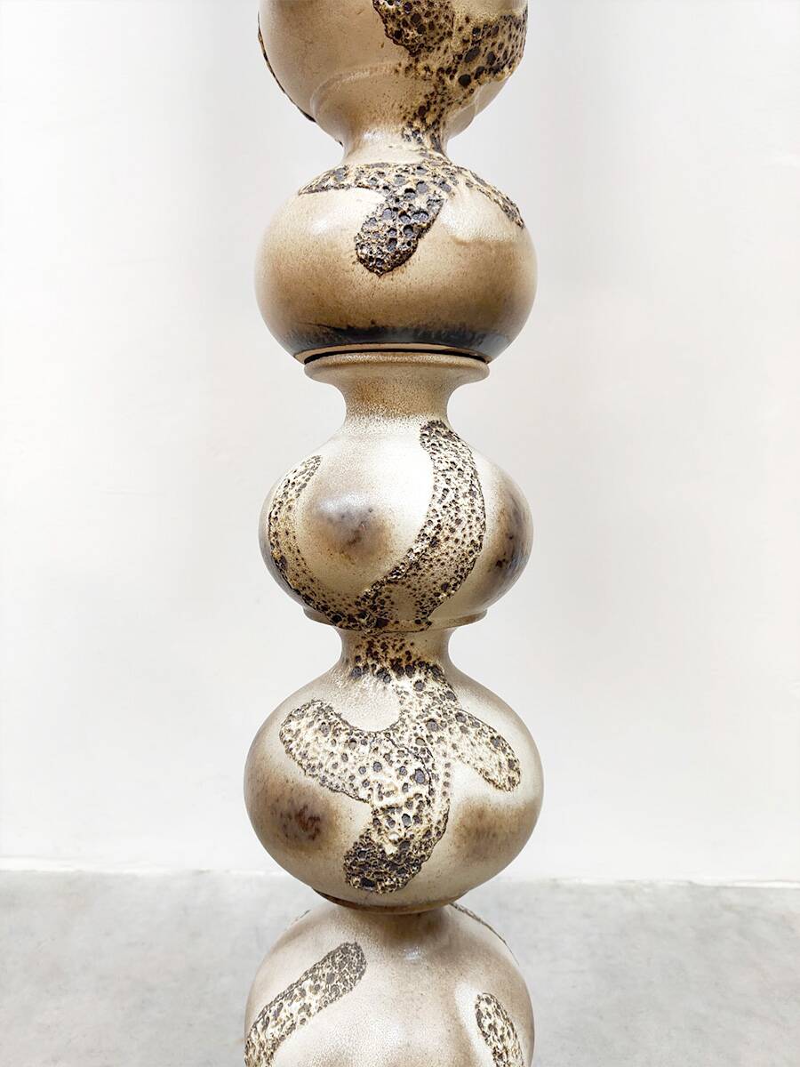 Vintage ceramic bubble floor lamp ''Earth tones''