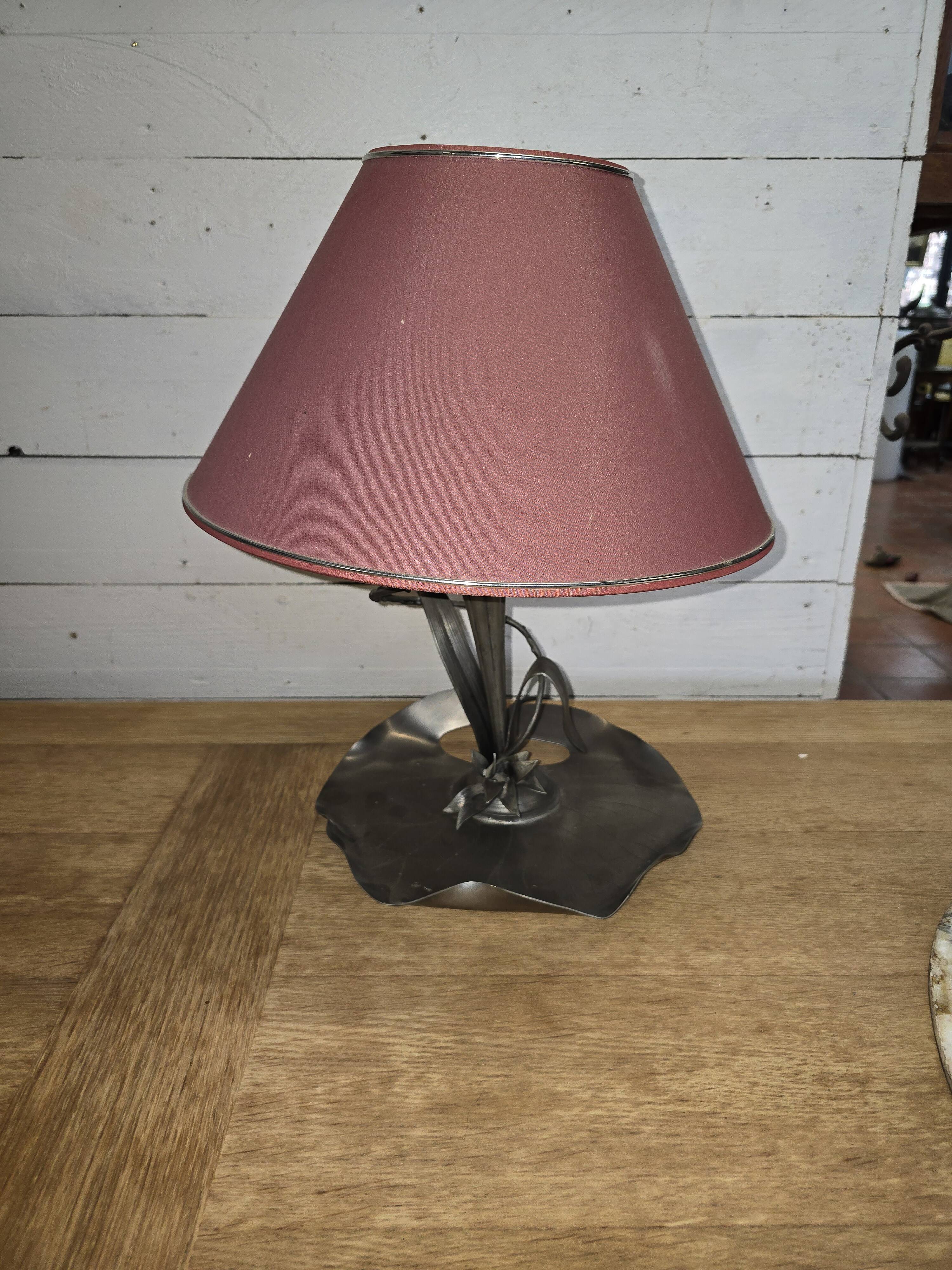Lampe art déco en étain des années 1930