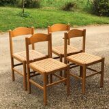 Set of 4 solid vintage brutalist chairs