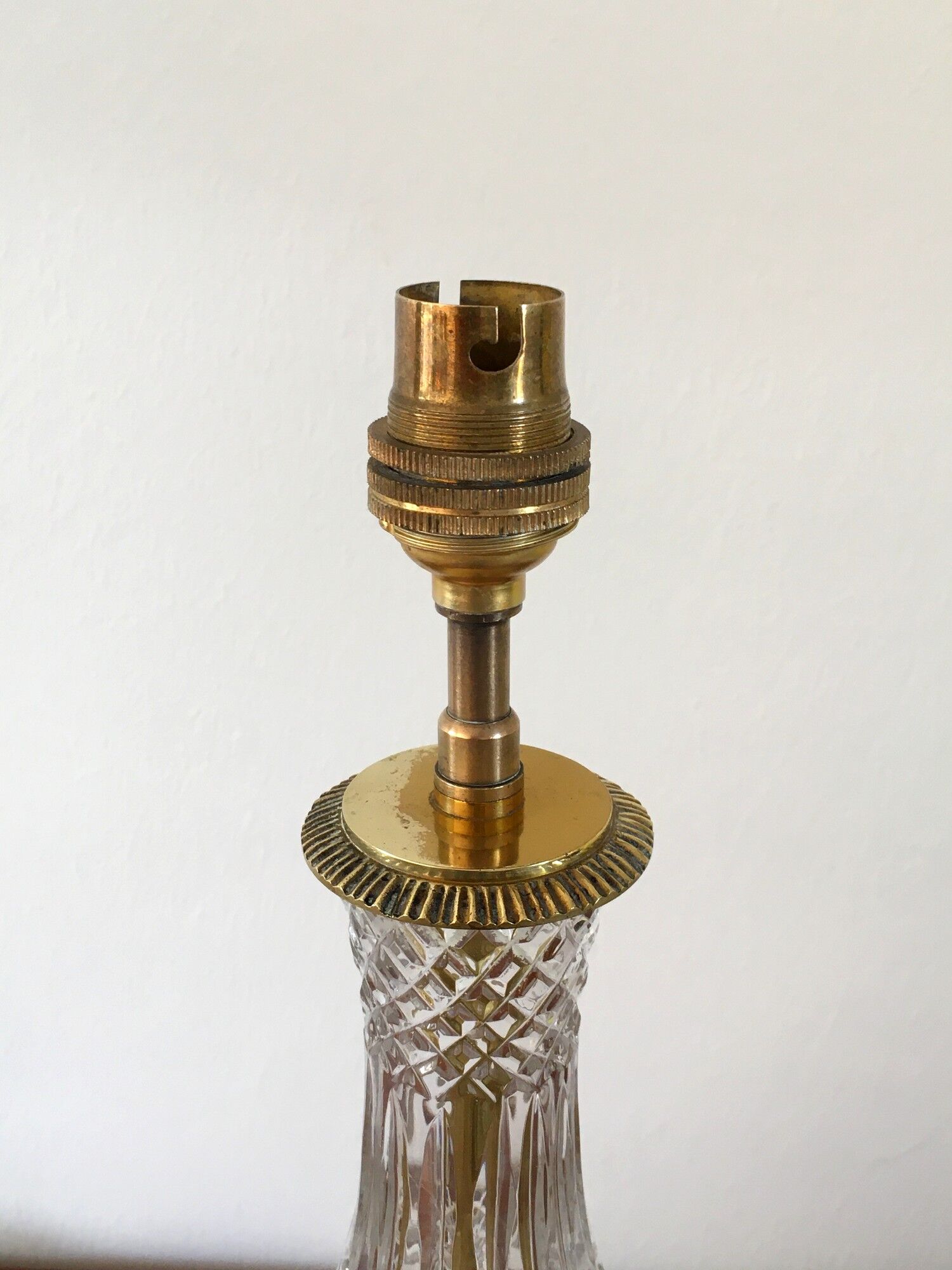 Glass and brass lamp 60s