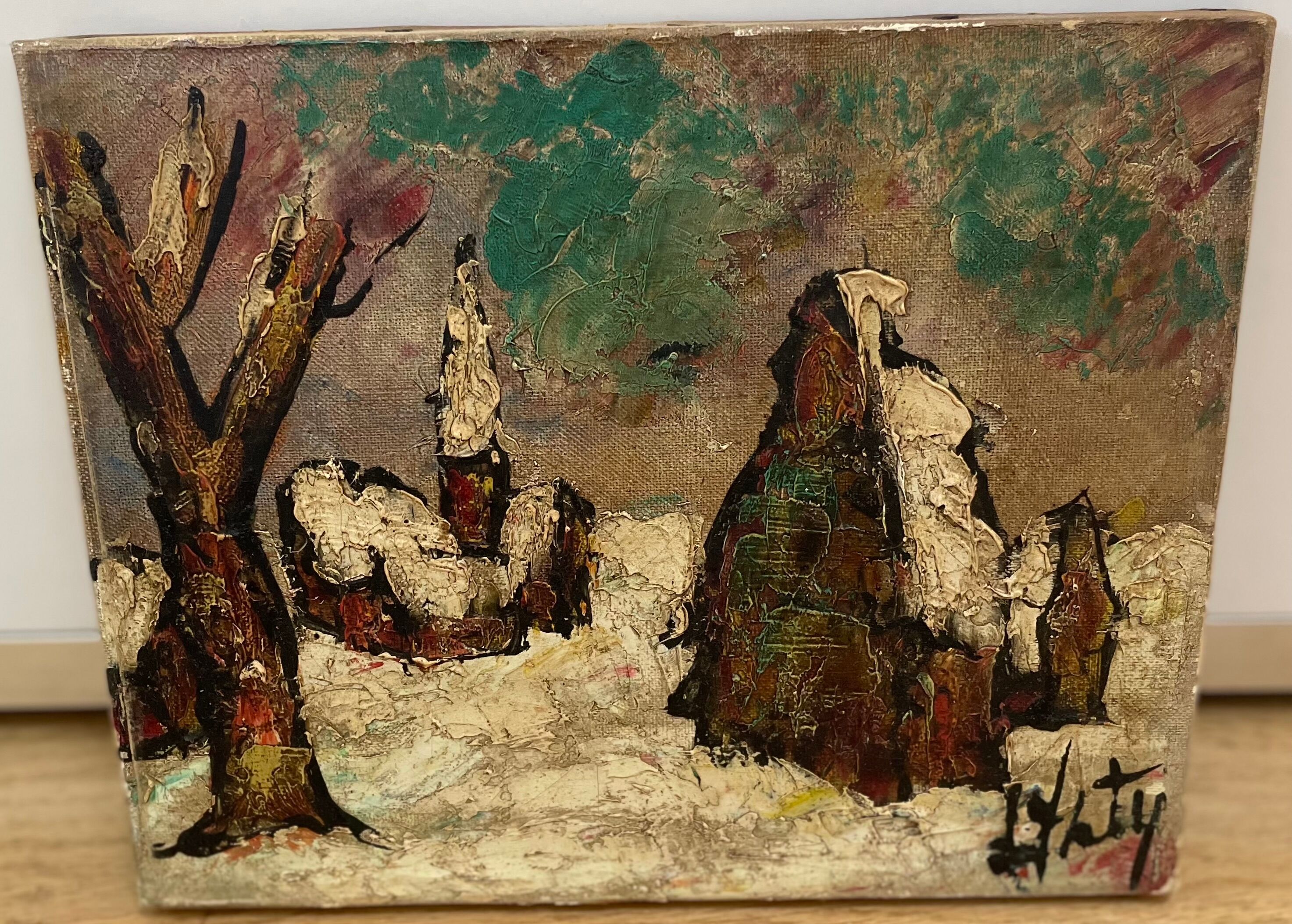 Painting "Landscape under the snow" by Henry Maurice d'Anty