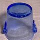 Blown glass ice bucket and lavender blue bubble from the Biot glassworks