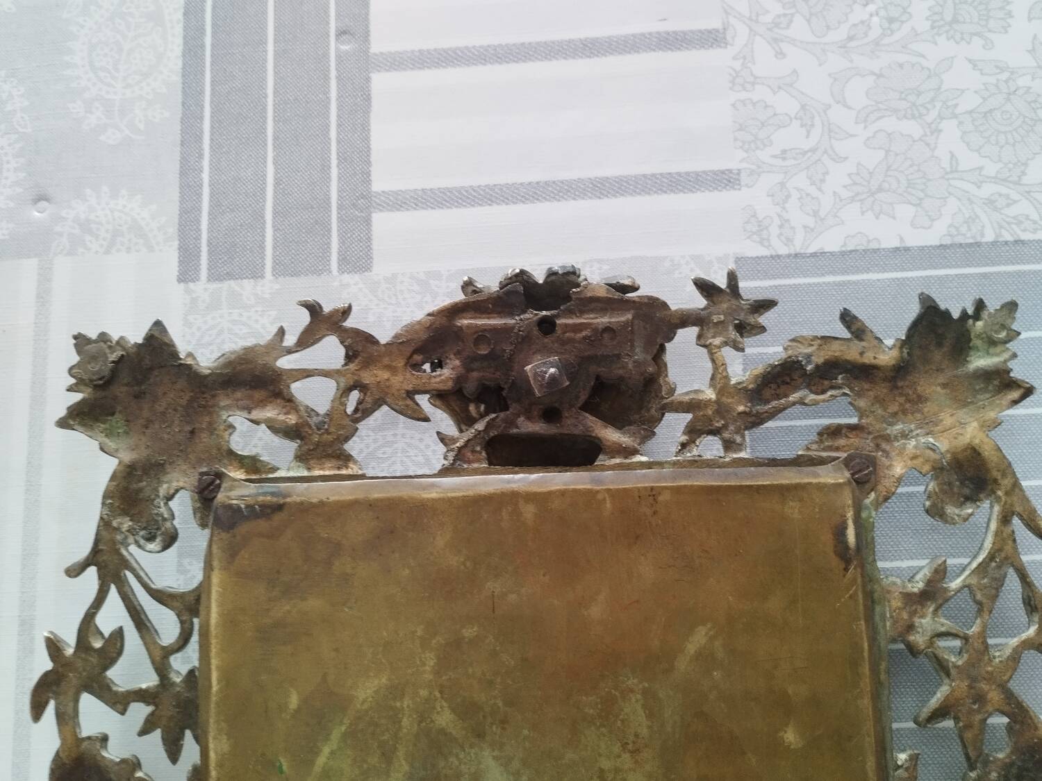 Vintage old bronze mirror