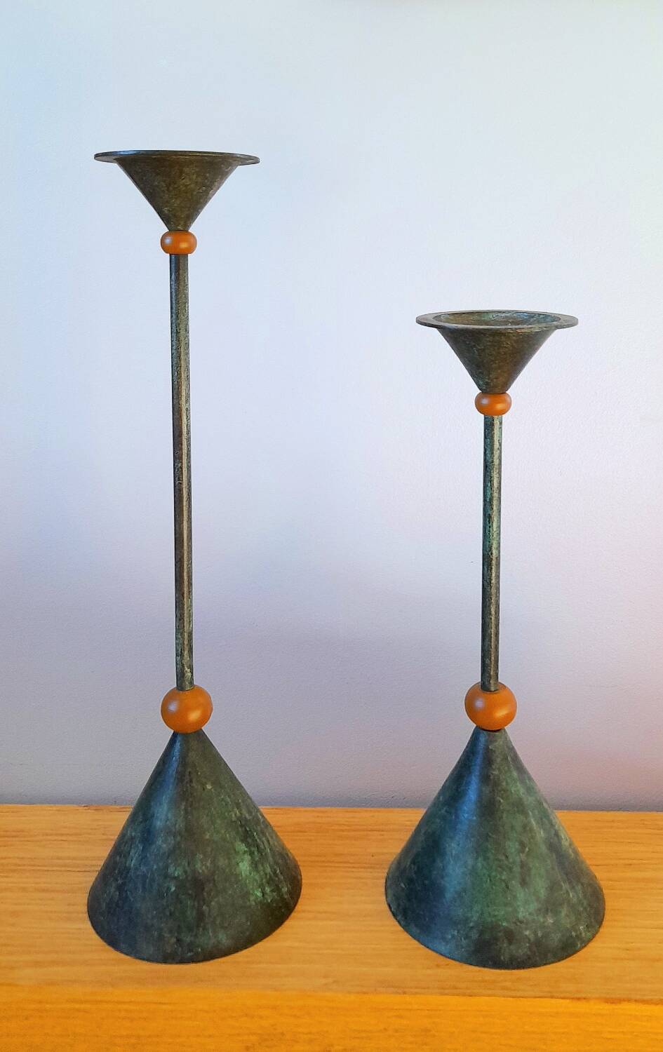 Metal candlesticks, Memphis 1980.