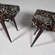 Pair of Italian benches and stools from the mid-century, 1950s.
