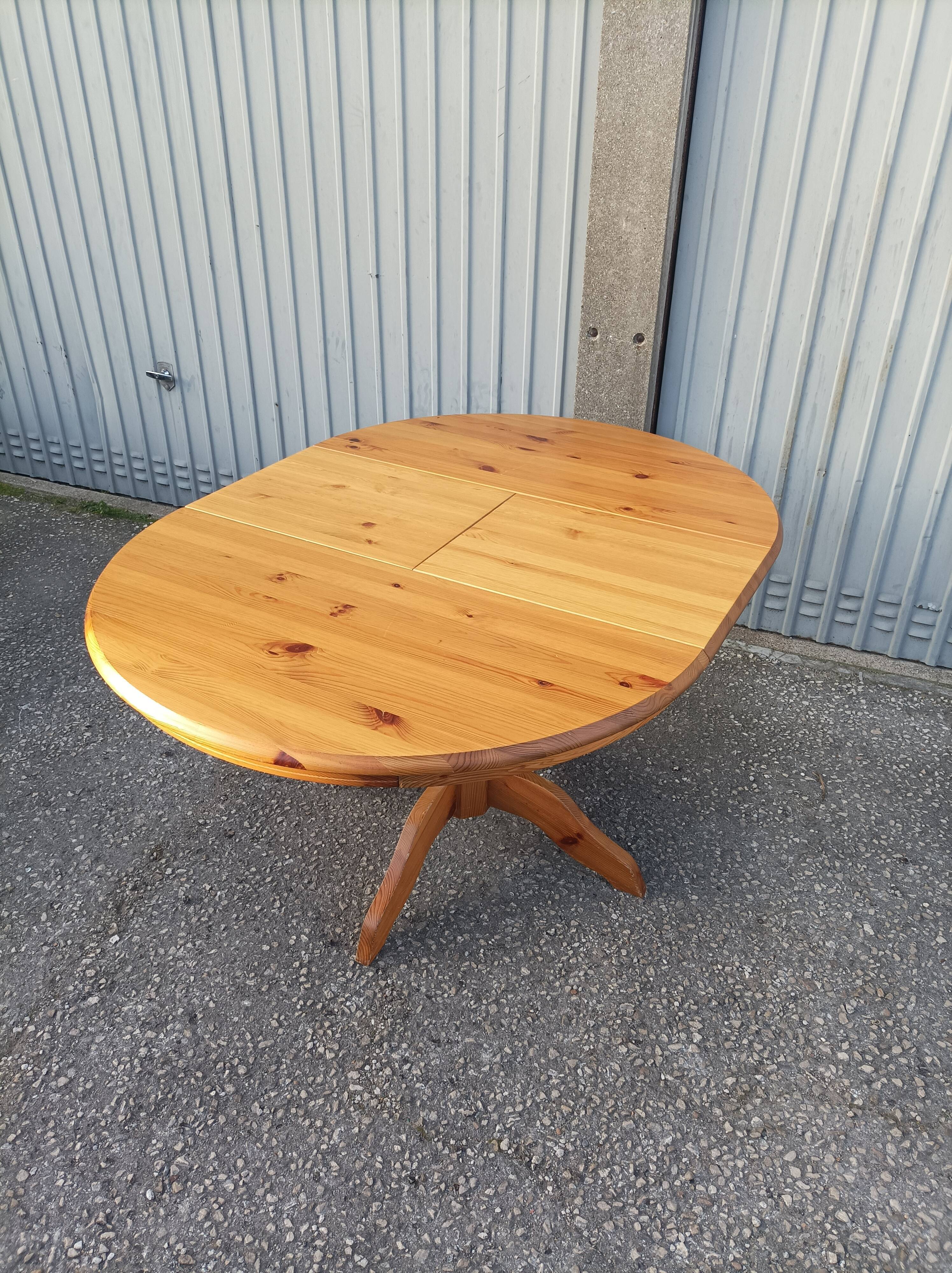 Old dining table vintage pine wooden chairs