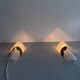 Pair of glass and metal wall lights AGE, 1980s, Italy