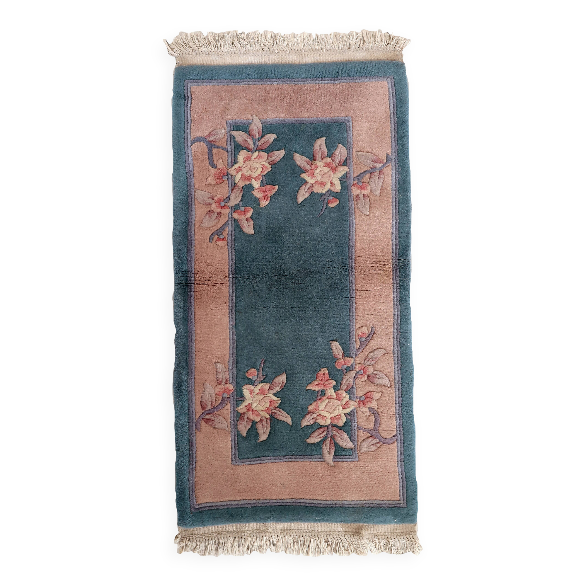 Tapis Vintage Art Déco Chinois Fait Main – 61 x 121 cm - 1C1030