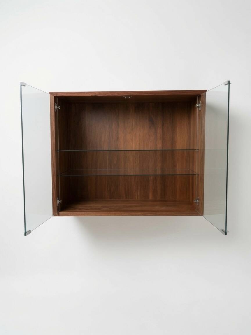 Poul Cadovius Wall Mounted Glass Cabinet By CADO, 1960s.