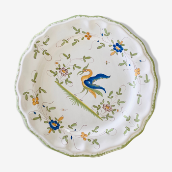 Moustier "Matet" decor plate in Martre Tolosane earthenware