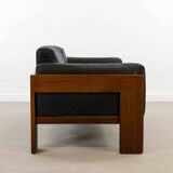 Bastiano Leather Sofa in Black by Tobia Scarpa for Gavina / Knoll