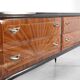 Midcentury Italian Sideboard / Dresser In Walnut And Brass. Vintage Modern