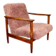 Fauteuil GFM-142 conçu par Edmund Homa des années 70, cheveux longs roses - 2 pièces disponibles.