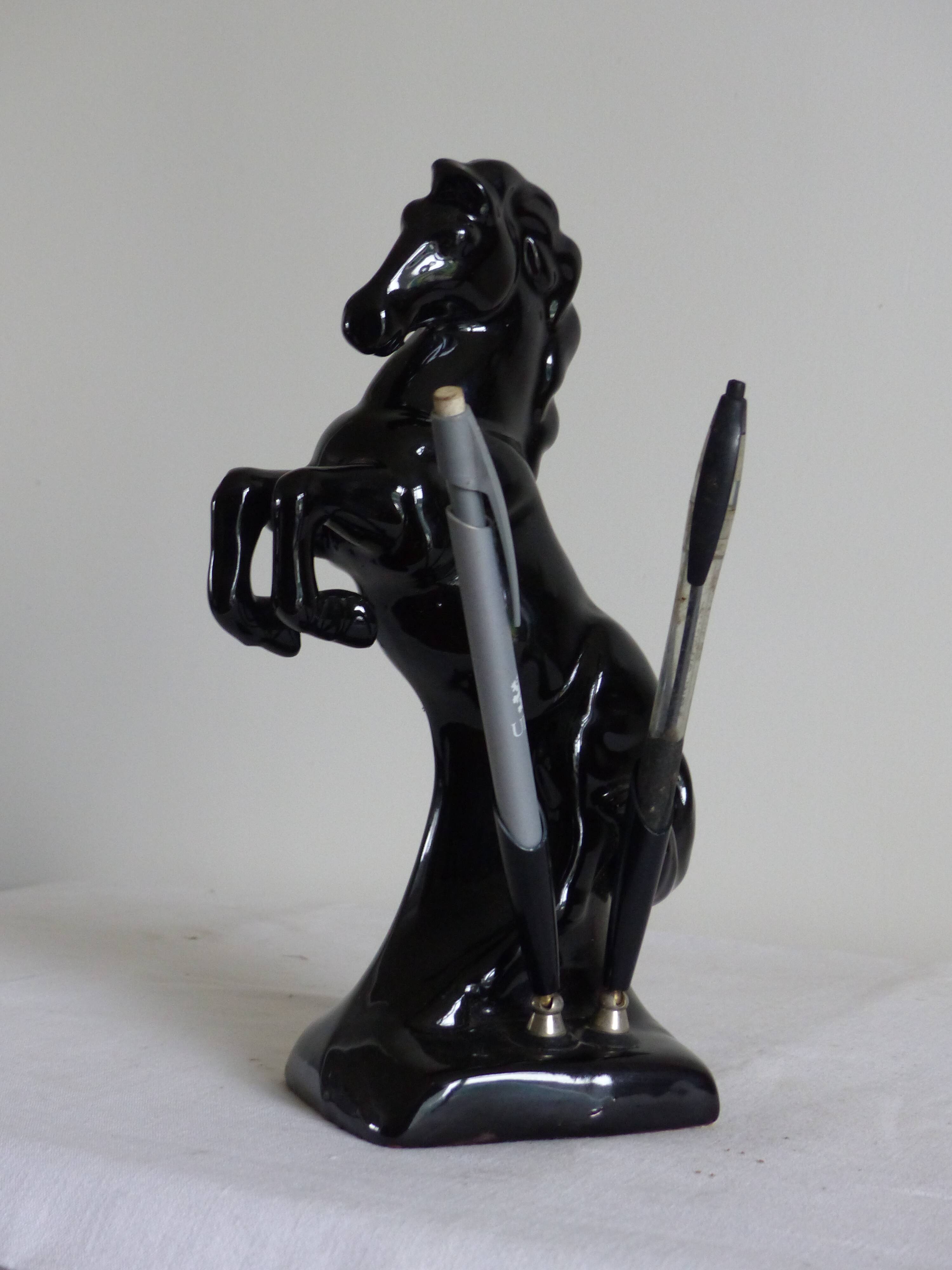 Black ceramic horse