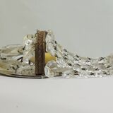 Antique crystal chandelier with 2 wall sconces – Vintage milk pendant