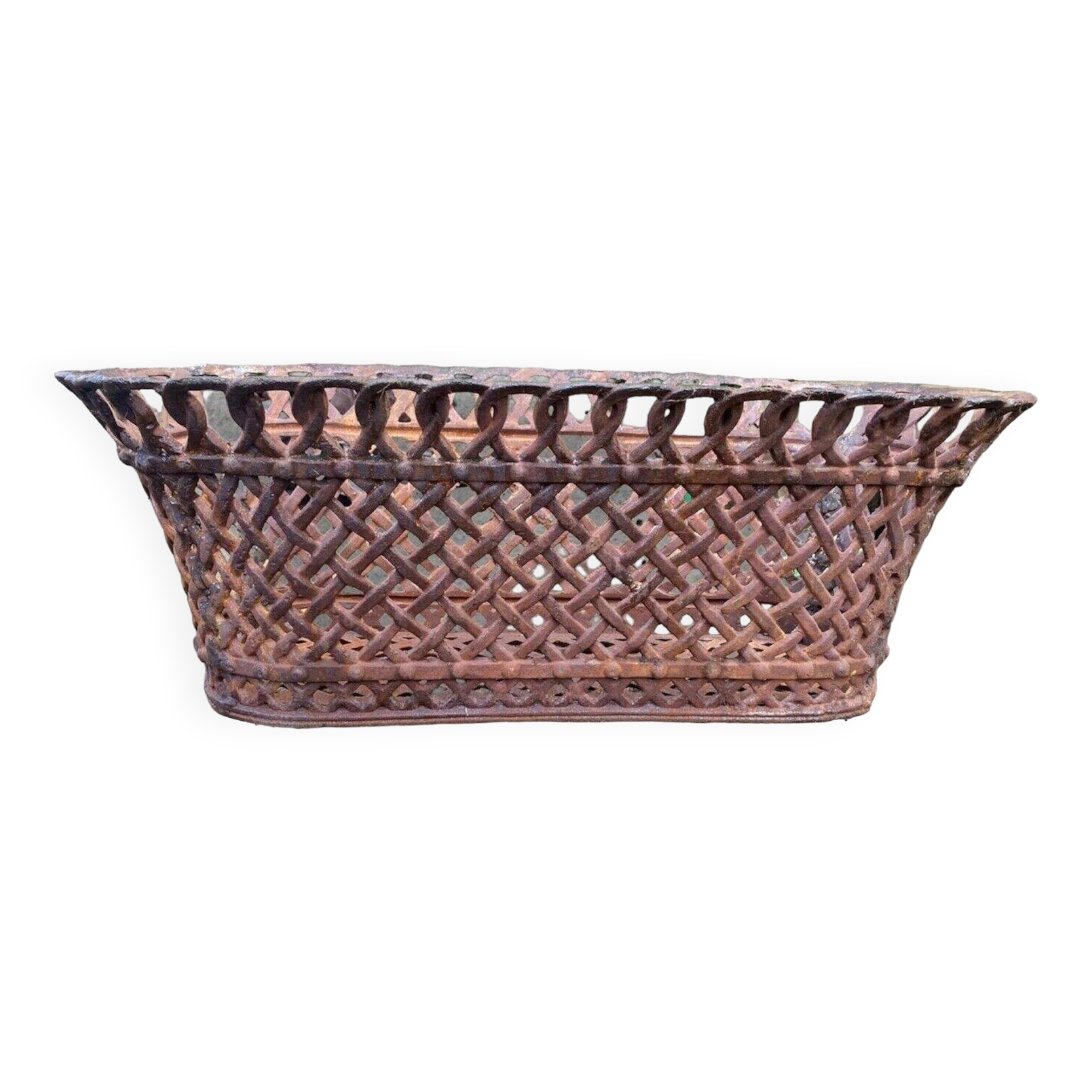 Openwork cast iron planter