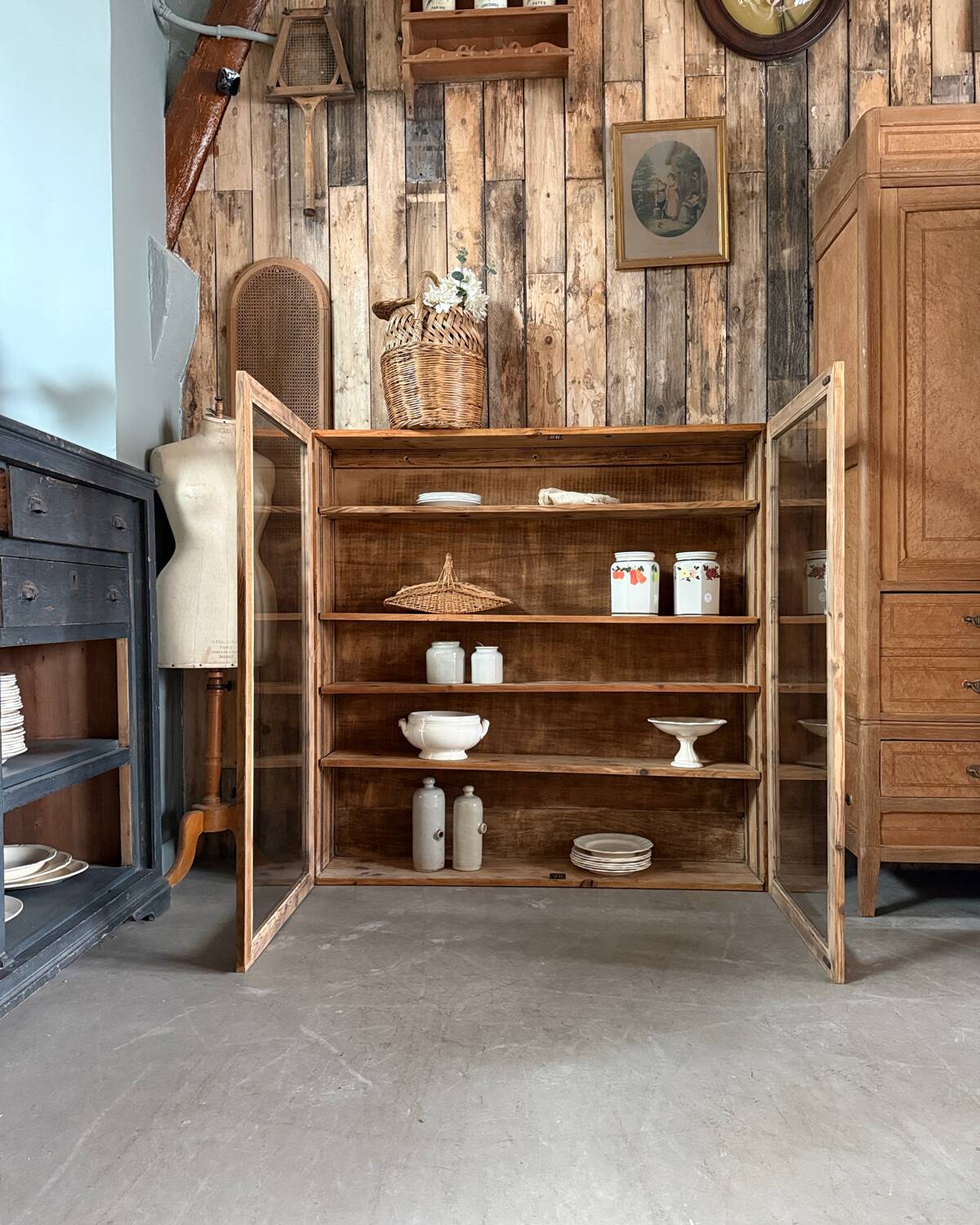 Large vintage display cabinet