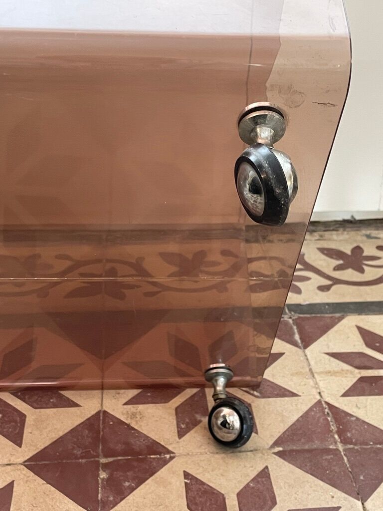 smoked plexi coffee table
