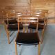 5 vintage black skai chairs