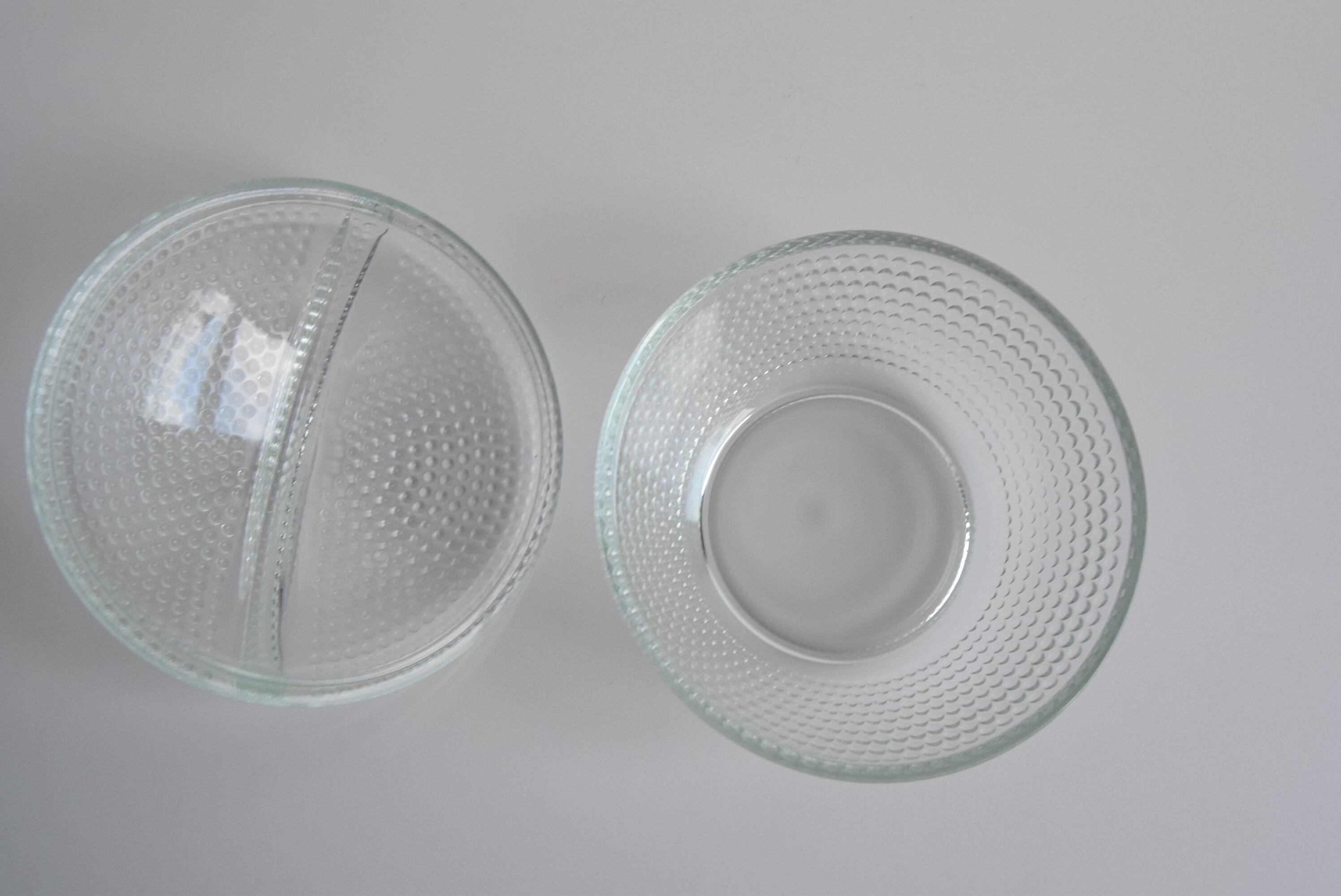 Glass candy bowl, sugar bowl, by Adolf Matura for Libochovice glass factory, 1970's.