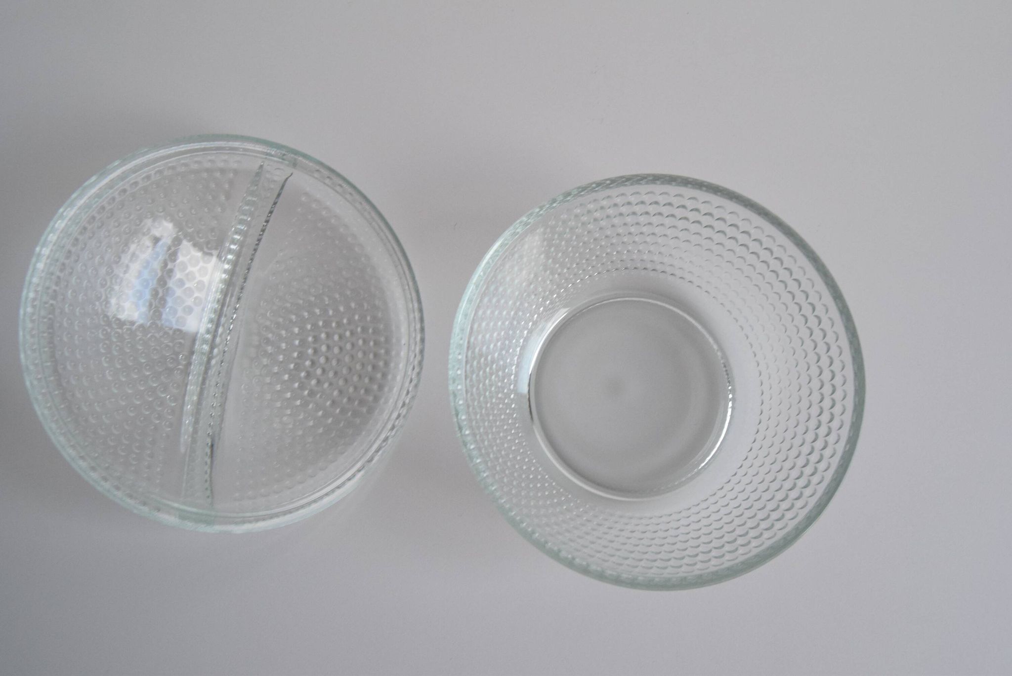 Glass candy bowl, sugar bowl, by Adolf Matura for Libochovice glass factory, 1970's.