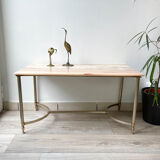 Marble and brass coffee table neoclassical style