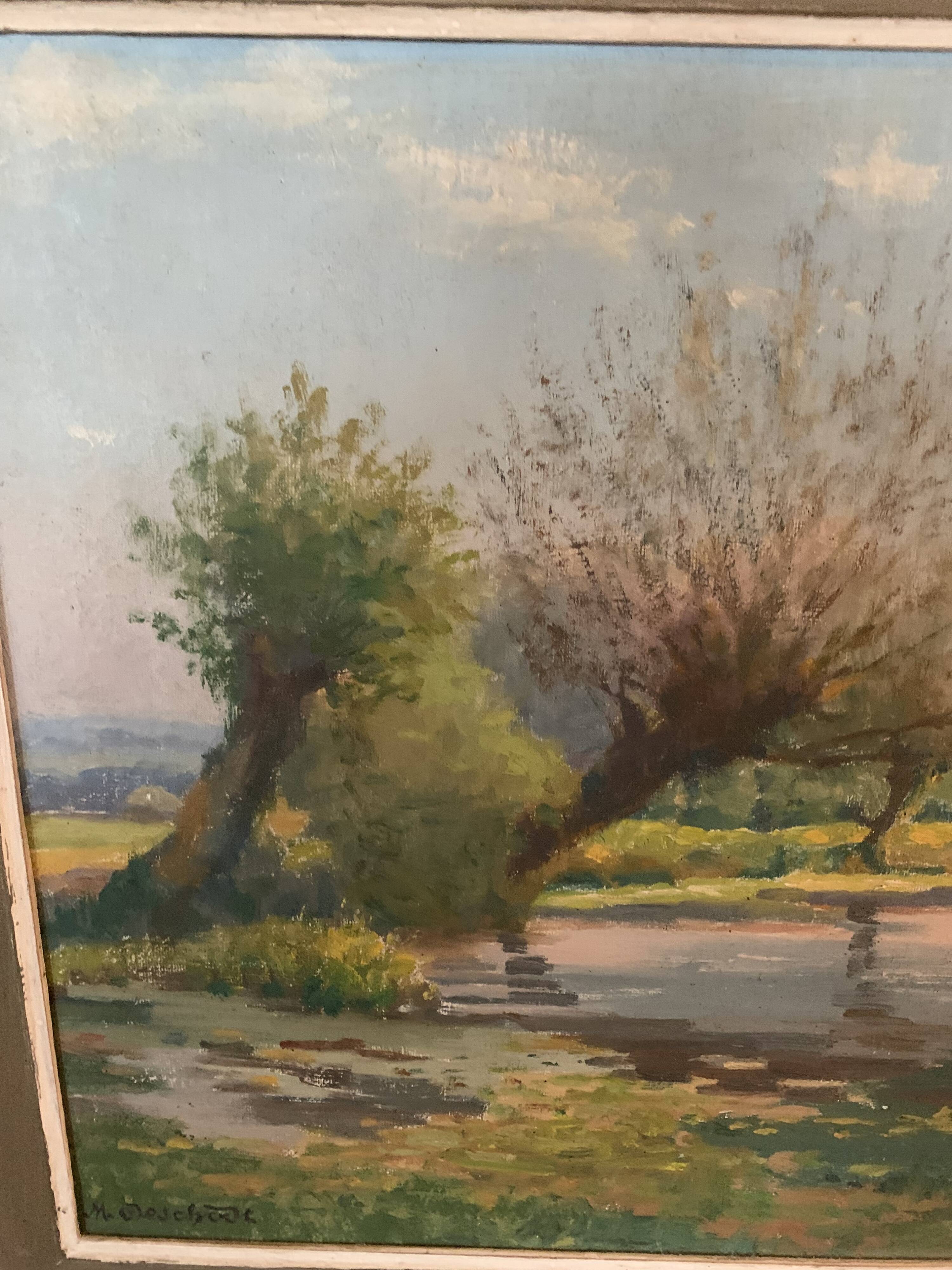 M.deschoot (1899/ 1971 ) oil on canvas countryside landscape