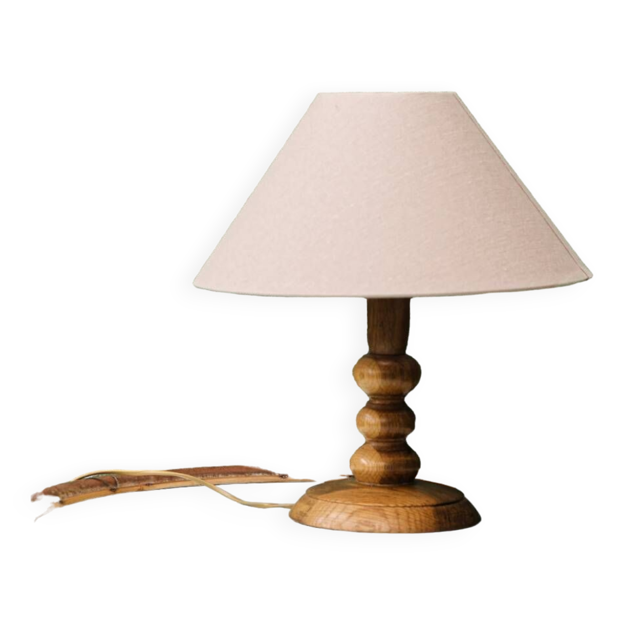 Bedside lamp, turned wood