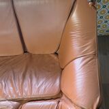 Percival lafer mp-211 sofa set with two armchairs and an ottoman in leather.