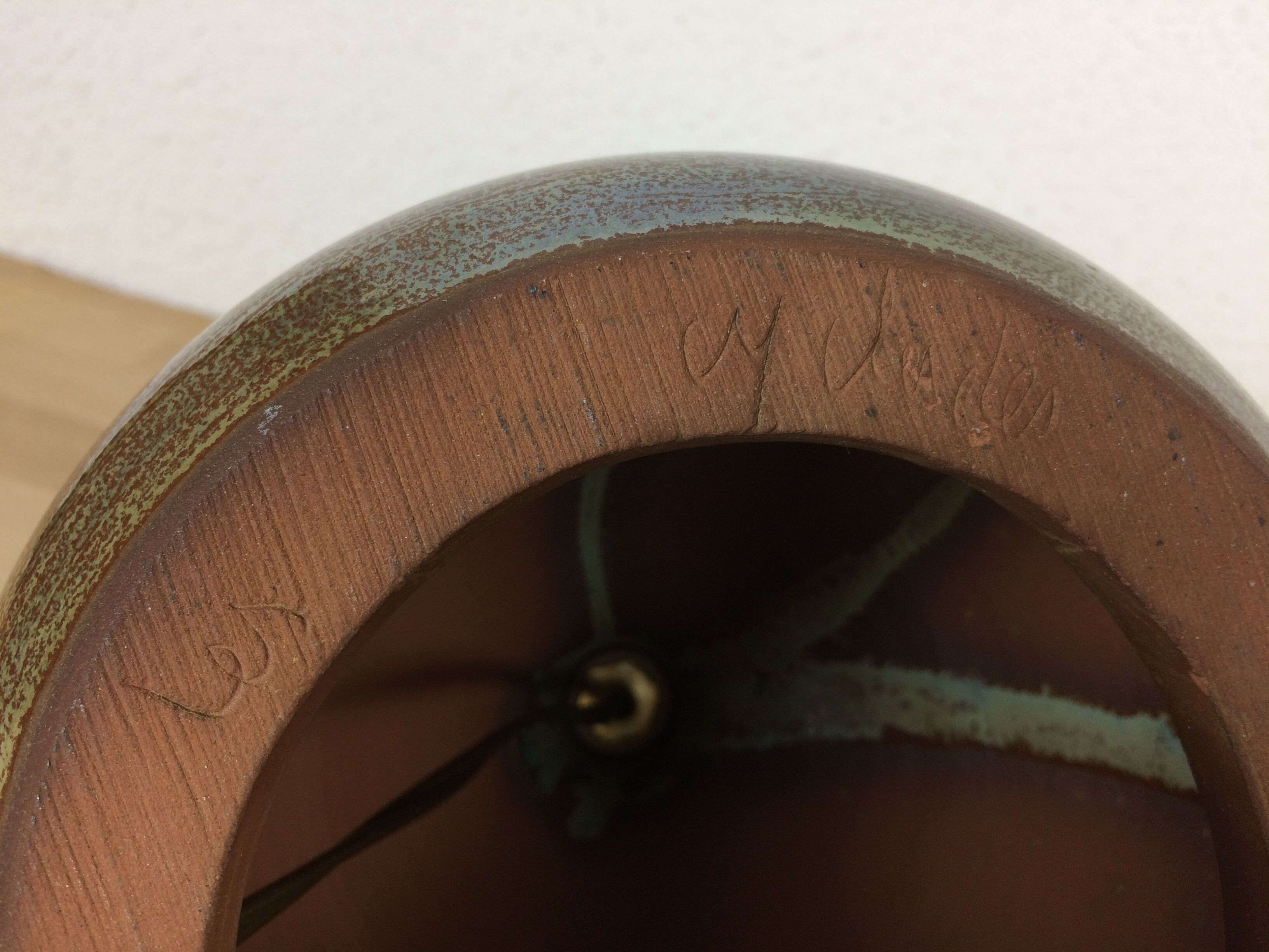 Lampe figue céramique par Roland Zobel, Les Cyclades Anduze