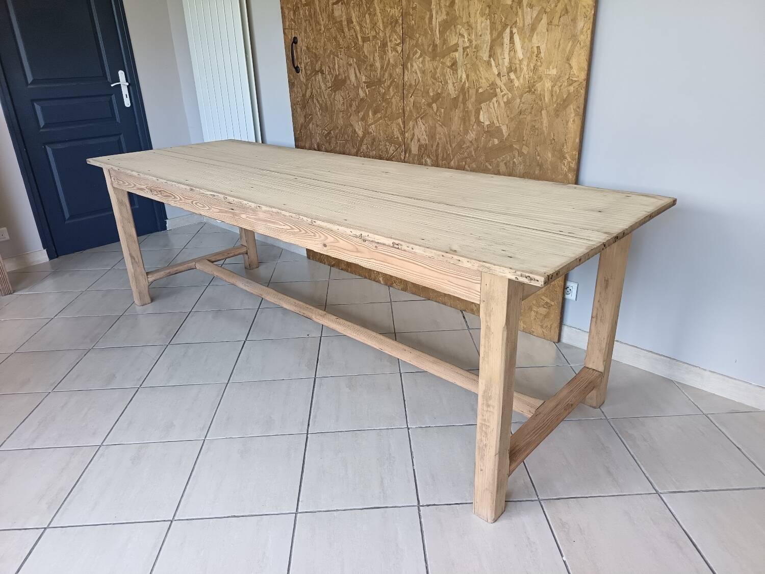 Renovated solid wood farmhouse table