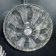 Old cheese bell on its molded pressed glass tray